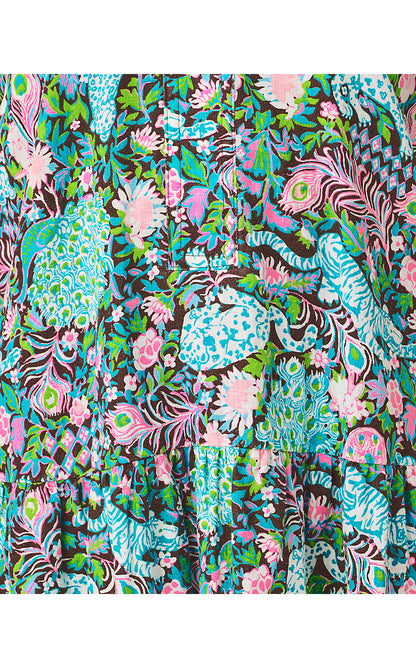 NORELLA LINEN DRESS, MULTI ROYAL ZOO