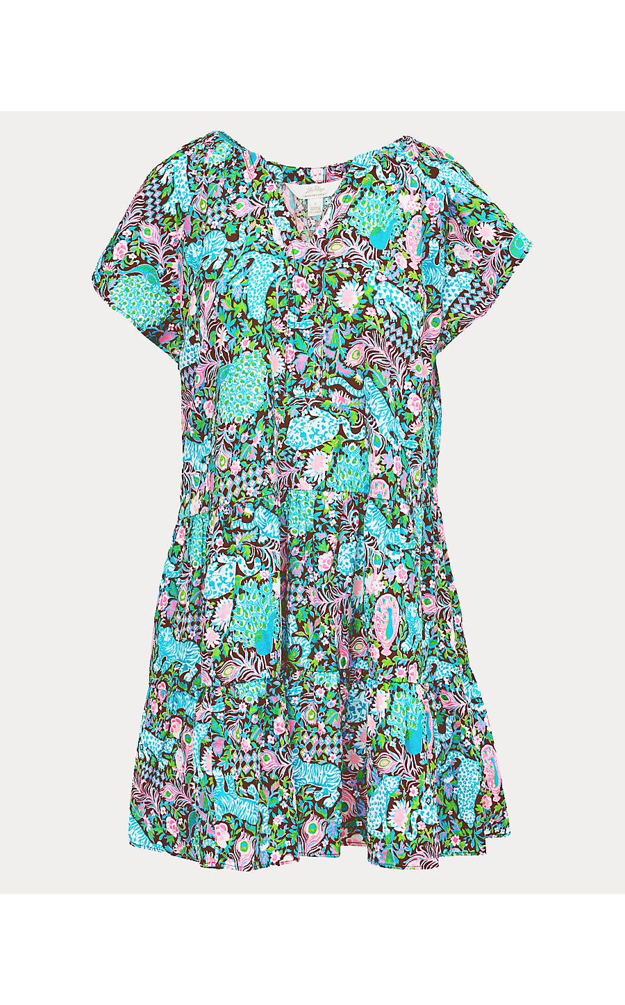 NORELLA LINEN DRESS, MULTI ROYAL ZOO