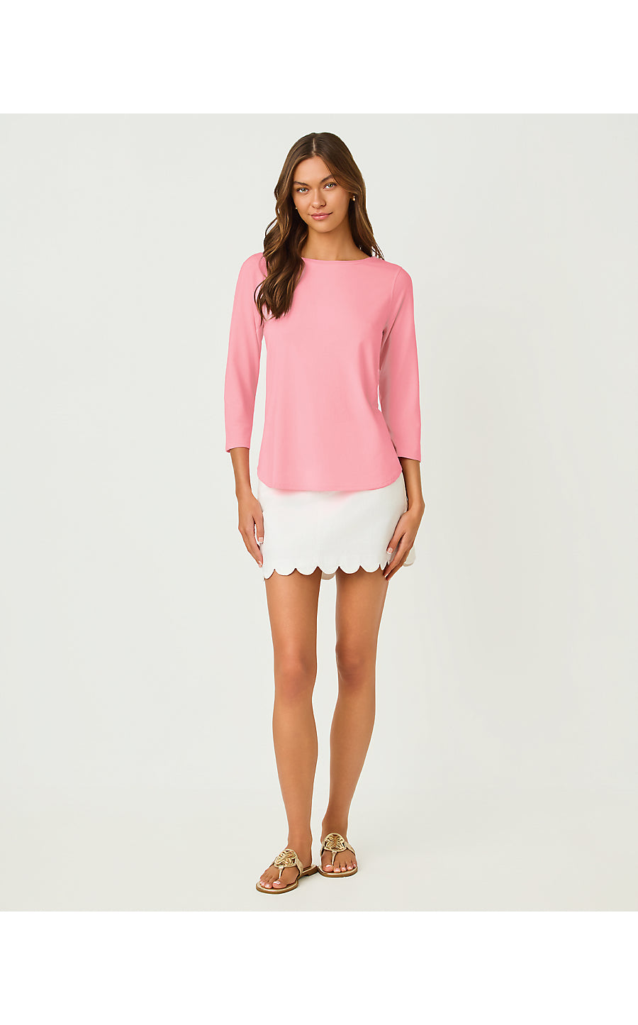 KEY WEST 3/4 SLEEVE TOP, CONCH SHELL PINK