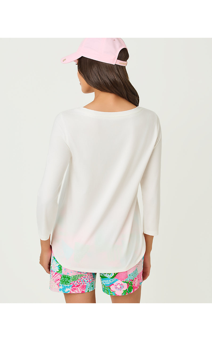 KEY WEST 3/4 SLEEVE TOP, RESORT WHITE