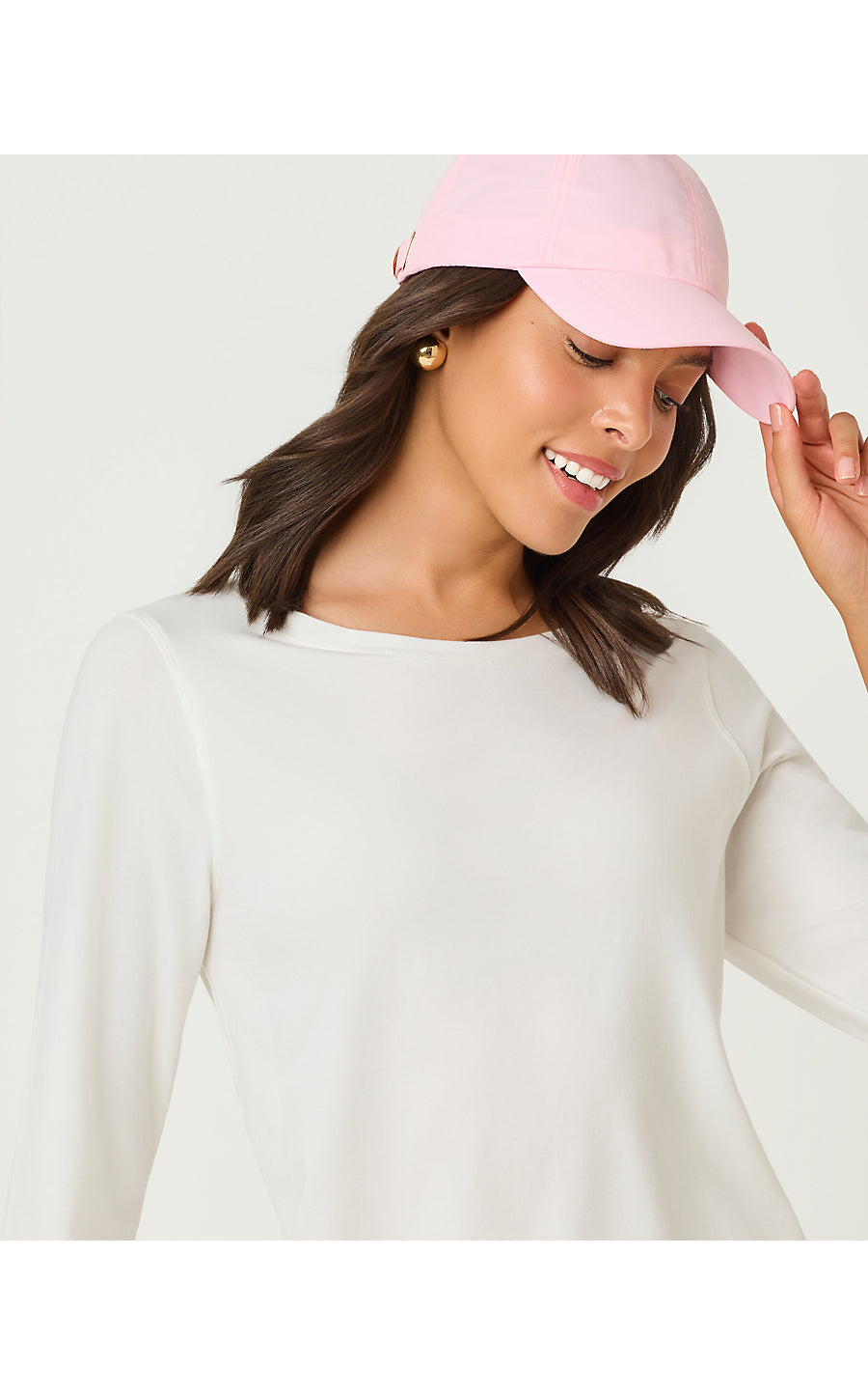 KEY WEST 3/4 SLEEVE TOP, RESORT WHITE