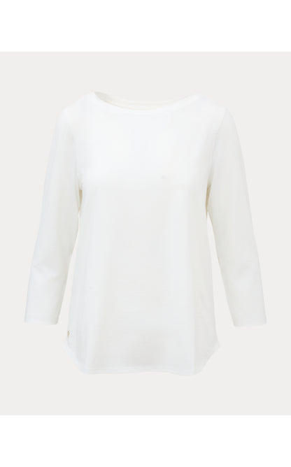 KEY WEST 3/4 SLEEVE TOP, RESORT WHITE