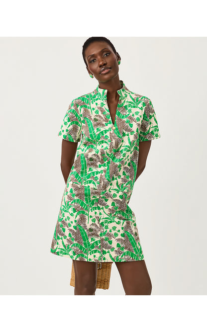 SHORT SLEEVE ROSEE DRESS, VANILLA SPICE HIDE AND LEAF
