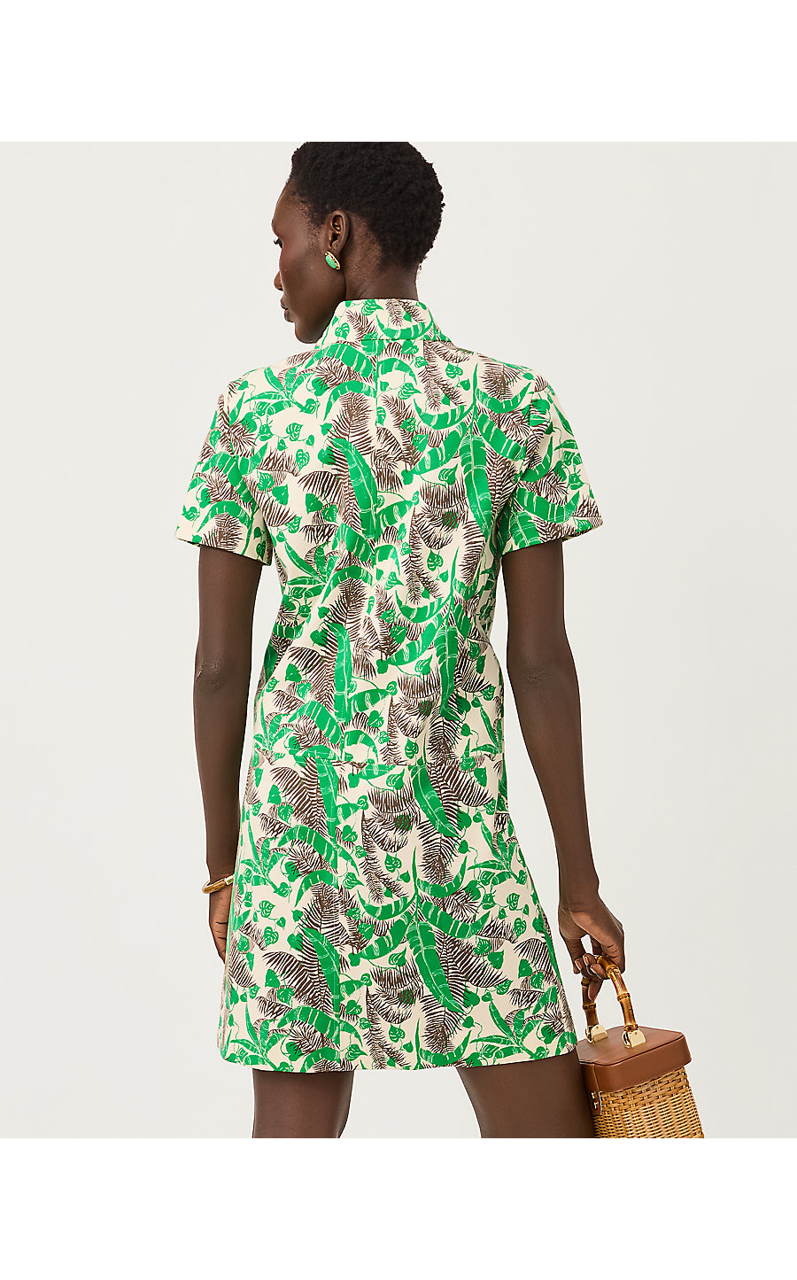 SHORT SLEEVE ROSEE DRESS, VANILLA SPICE HIDE AND LEAF