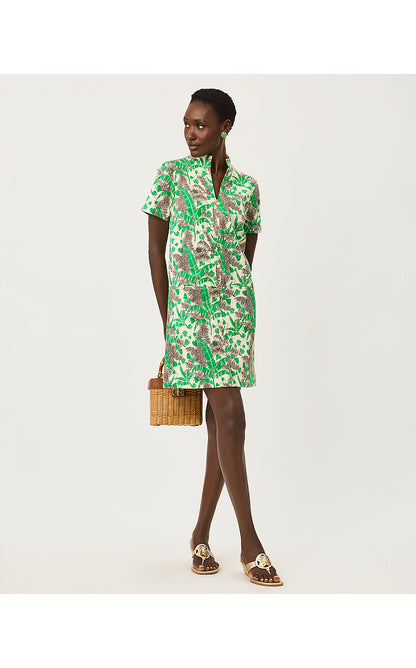 SHORT SLEEVE ROSEE DRESS, VANILLA SPICE HIDE AND LEAF
