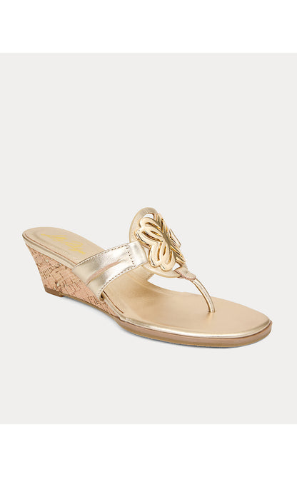THE LILLY WEDGE, GOLD METALLIC