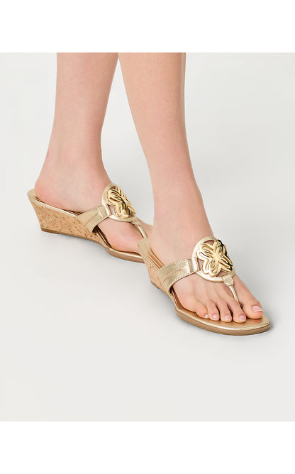 THE LILLY WEDGE, GOLD METALLIC