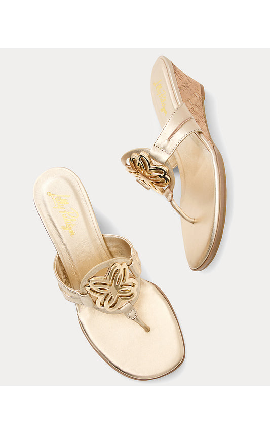 THE LILLY WEDGE, GOLD METALLIC