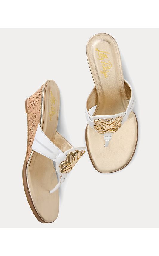 THE LILLY WEDGE, RESORT WHITE