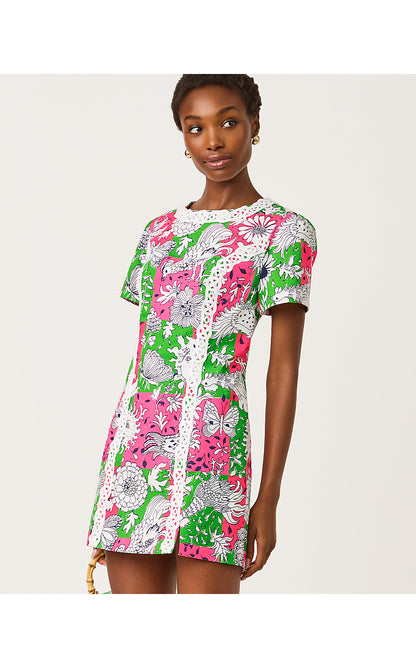 SALEM SHIFT ROMPER, CHERRY BLOSSOM PINK CHICKEN CHECK