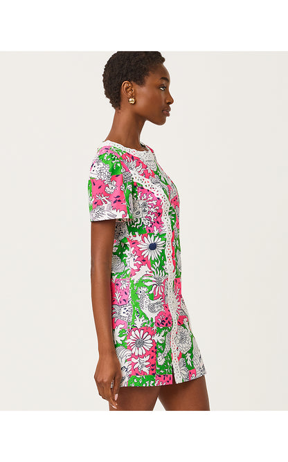 SALEM SHIFT ROMPER, CHERRY BLOSSOM PINK CHICKEN CHECK