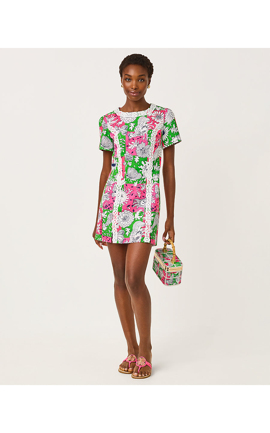 SALEM SHIFT ROMPER, CHERRY BLOSSOM PINK CHICKEN CHECK