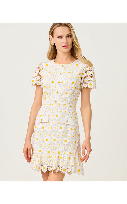 PEYTON SKIRTED ROMPER, RESORT WHITE FRESH AS A DAISY LACE