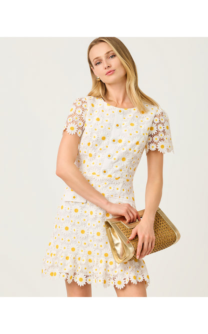 PEYTON SKIRTED ROMPER, RESORT WHITE FRESH AS A DAISY LACE