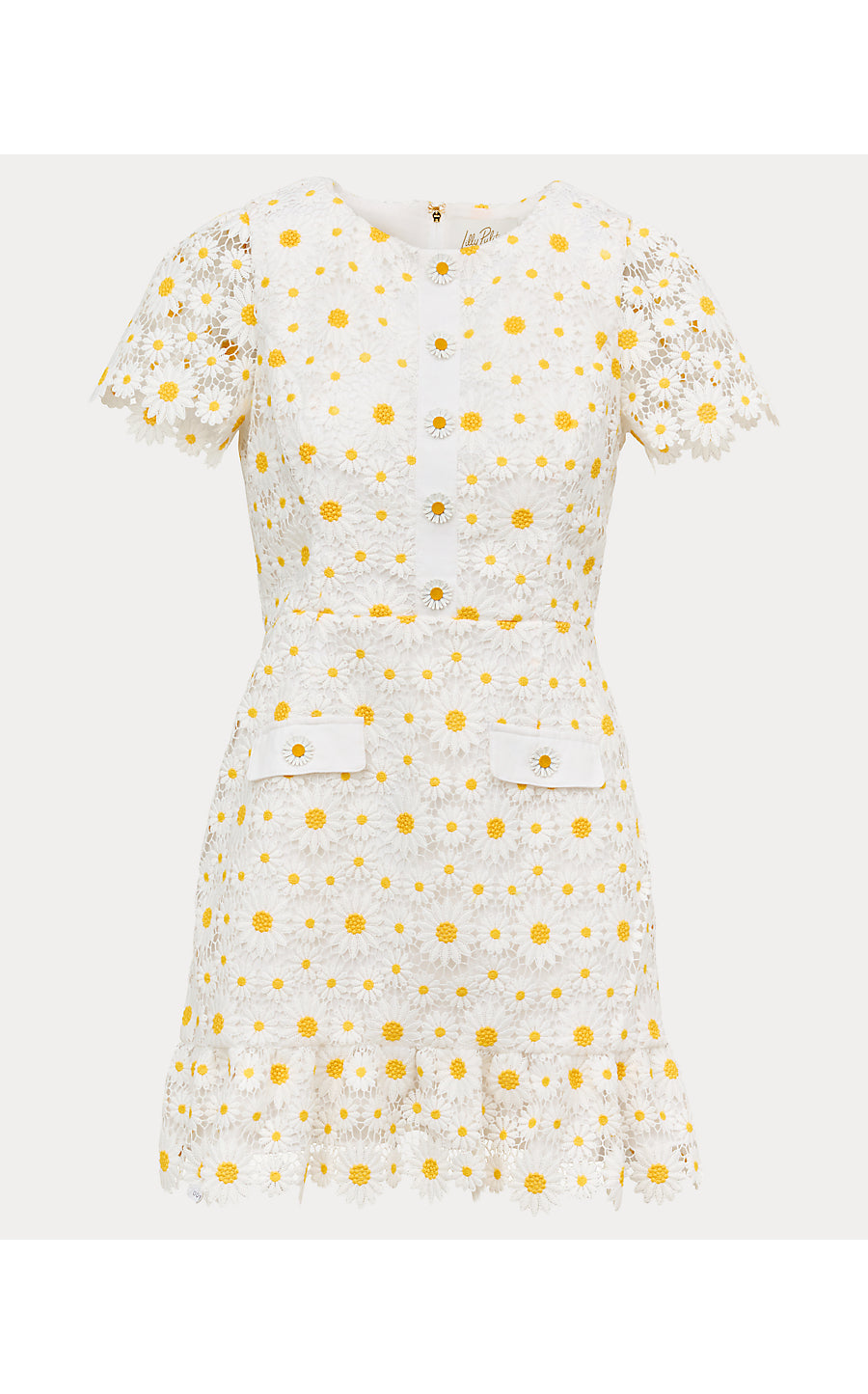 PEYTON SKIRTED ROMPER, RESORT WHITE FRESH AS A DAISY LACE