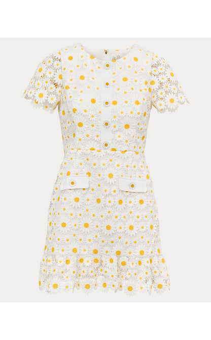 PEYTON SKIRTED ROMPER, RESORT WHITE FRESH AS A DAISY LACE