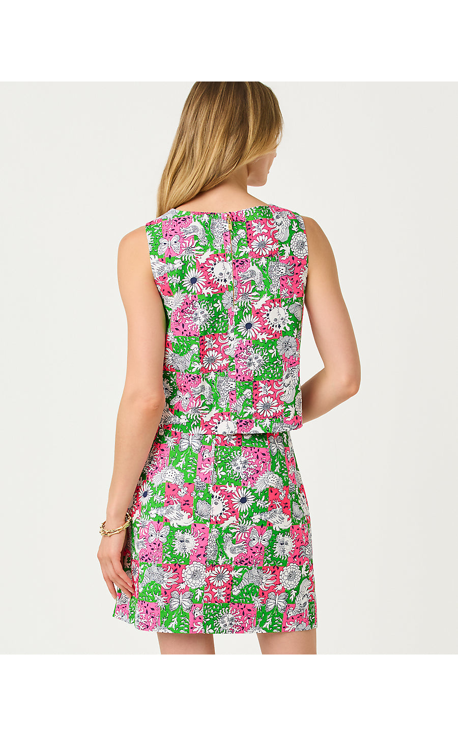 ANNALEESE SLEEVELESS CROP, CHERRY BLOSSOM PINK LIL CHICKEN CHECK