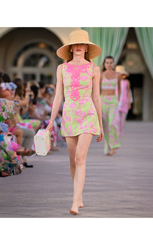 ELANIE SKIRTED ROMPER, PISTACHIO MACARON ALINA