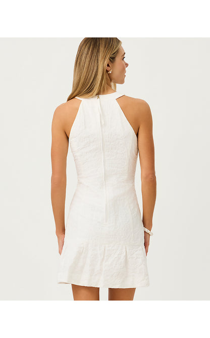 DRUSILLA SKIRTED ROMPER, RESORT WHITE FLORAL JACQUARD