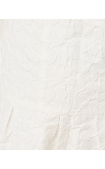DRUSILLA SKIRTED ROMPER, RESORT WHITE FLORAL JACQUARD