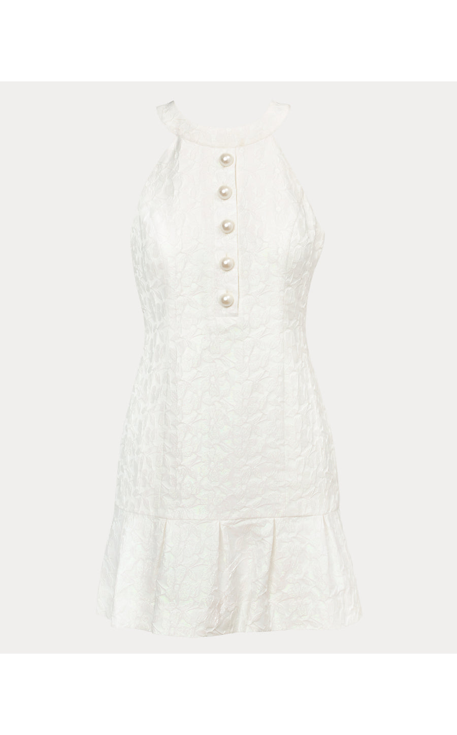 DRUSILLA SKIRTED ROMPER, RESORT WHITE FLORAL JACQUARD