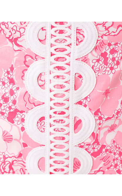 SHAINA SKIRTED ROMPER, CONCH SHELL PINK BURST OF JOY