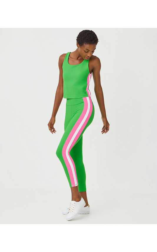 WEEKENDER HIGH RISE MIDI, PUTTING GREEN COLORBLOCK STRIPE