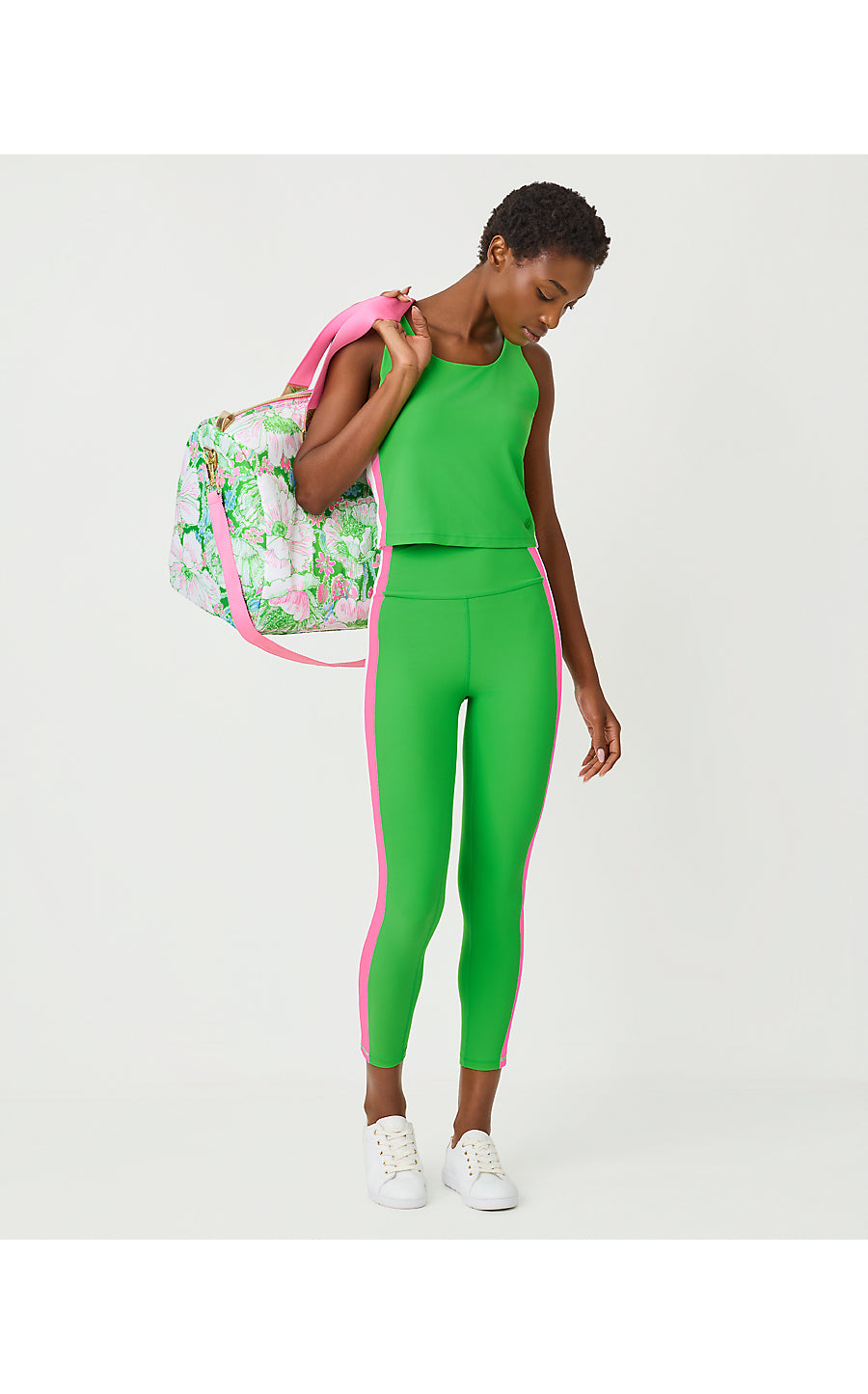 WEEKENDER HIGH RISE MIDI, PUTTING GREEN COLORBLOCK STRIPE
