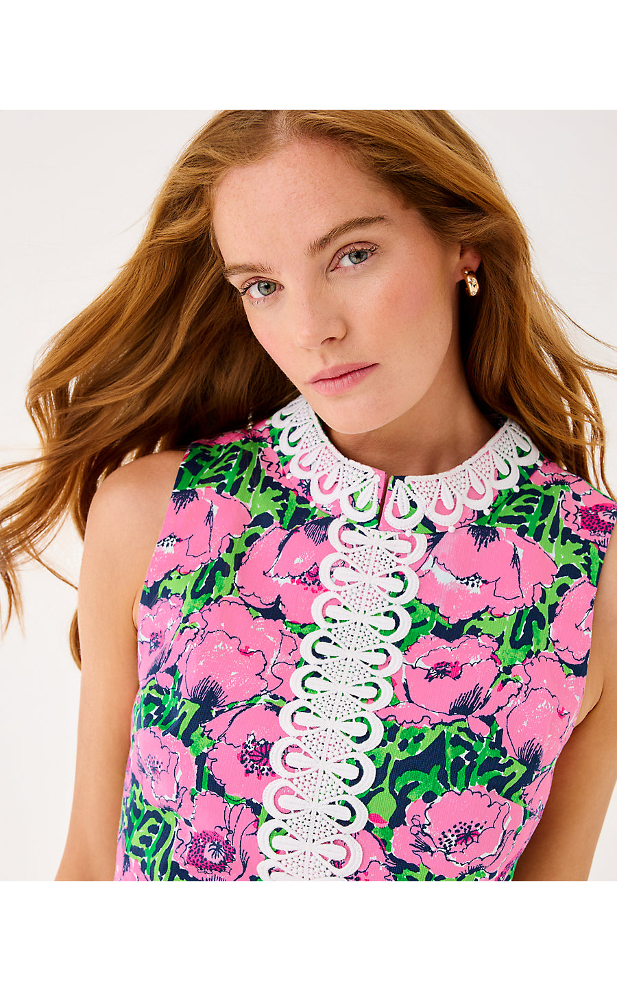 CLEODORA STRETCH SHIFT, LOW TIDE NAVY FLORRIE