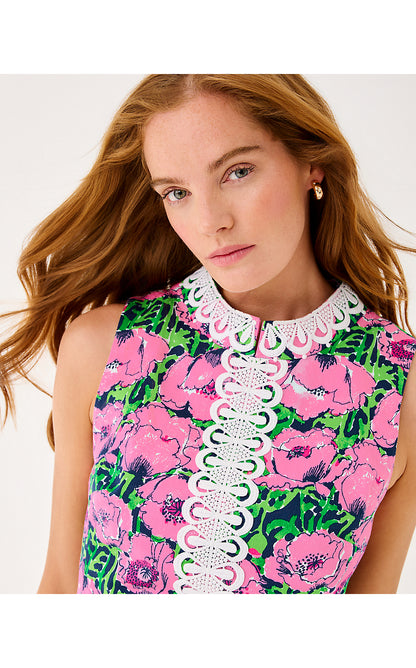 CLEODORA STRETCH SHIFT, LOW TIDE NAVY FLORRIE