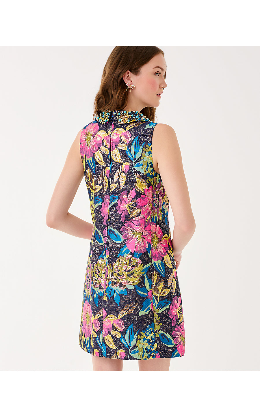 KELLIANA SHIFT, MULTI CANOPY BLOOMS FLORAL JACQUARD