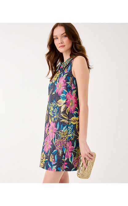 KELLIANA SHIFT, MULTI CANOPY BLOOMS FLORAL JACQUARD