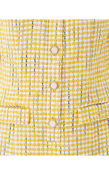 BINDY SHIFT ROMPER, LIMONCELLO SPACEDYE STRIPE BOUCLE