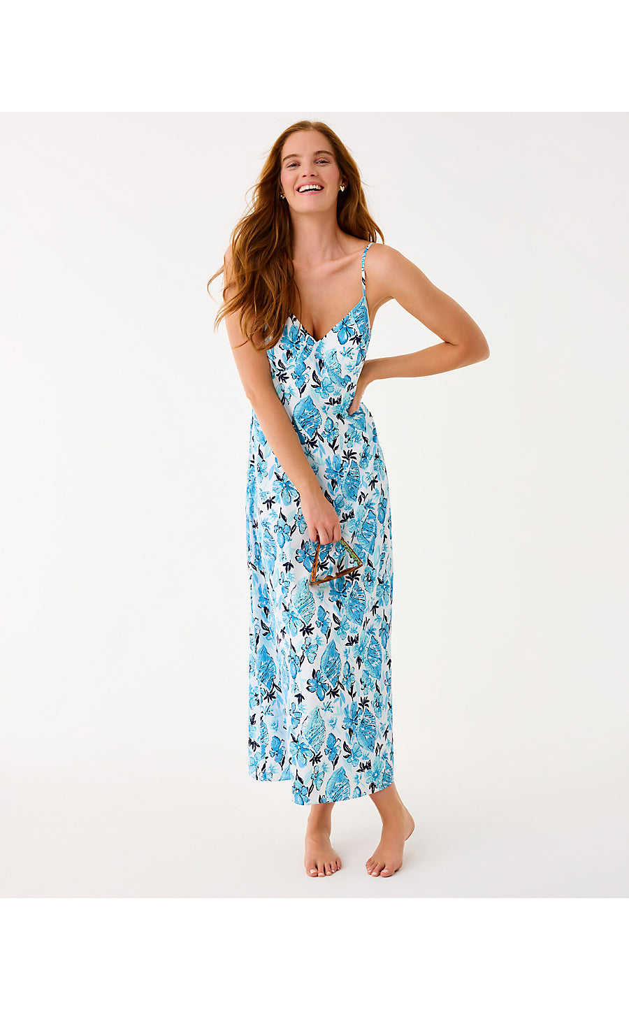 RAMSEY MAXI DRESS, RESORT WHITE SEASHELL SPLENDOR