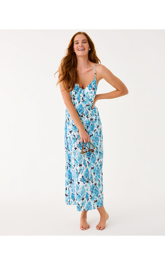 RAMSEY MAXI DRESS, RESORT WHITE SEASHELL SPLENDOR