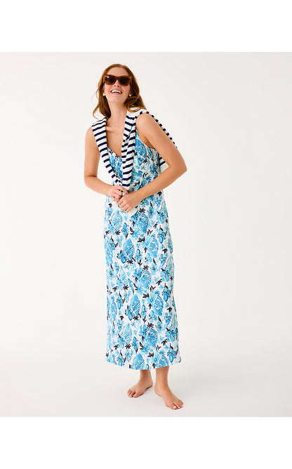 RAMSEY MAXI DRESS, RESORT WHITE SEASHELL SPLENDOR