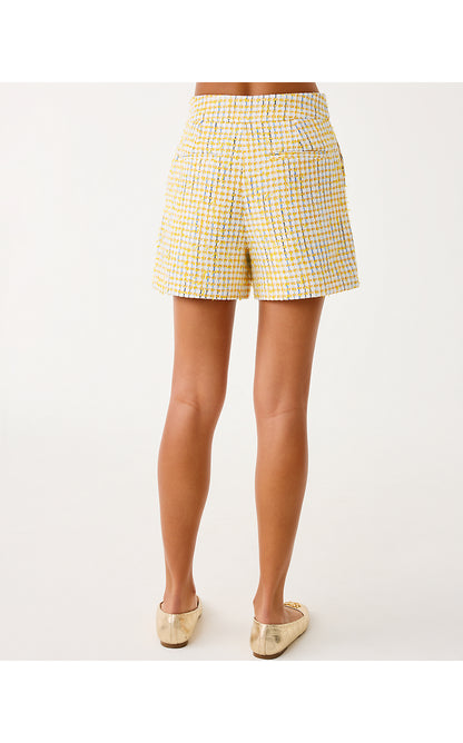 SARISSA BOUCLE SHORT, LIMONCELLO SPACEDYE STRIPE BOUCLE