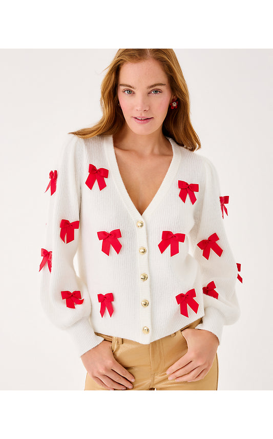 ZARIE CARDIGAN, COCONUT PARTY BOWS