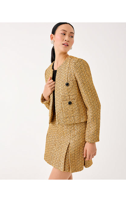 ROHANA BOUCLE JACKET, GOLD METALLIC GOLDEN GLOW BOUCLE
