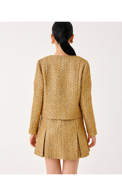 ROHANA BOUCLE JACKET, GOLD METALLIC GOLDEN GLOW BOUCLE