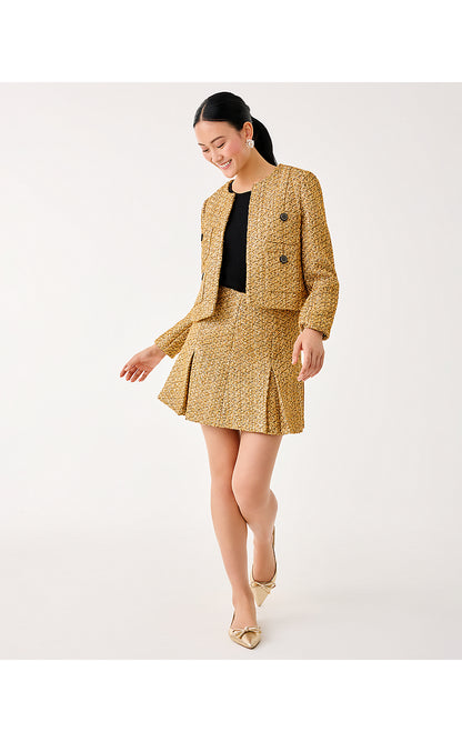 ROHANA BOUCLE JACKET, GOLD METALLIC GOLDEN GLOW BOUCLE