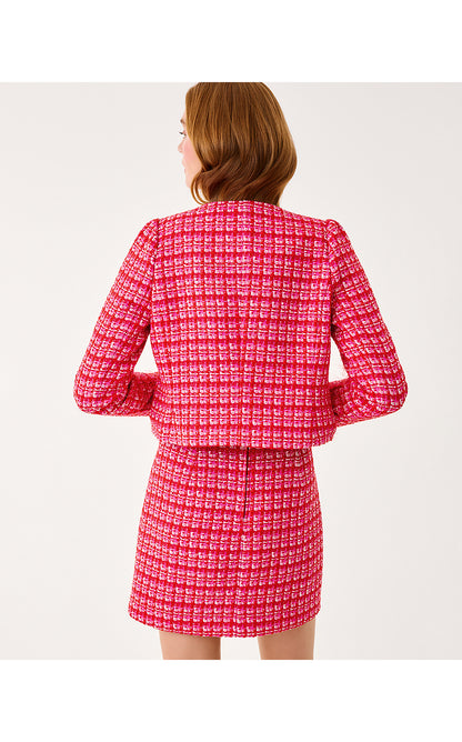 KIMIA BOUCLE JACKET, CRANBERRY RED FIESTA BOUCLE