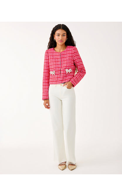 KIMIA BOUCLE JACKET, CRANBERRY RED FIESTA BOUCLE