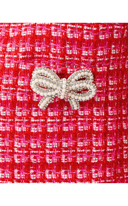 KIMIA BOUCLE JACKET, CRANBERRY RED FIESTA BOUCLE