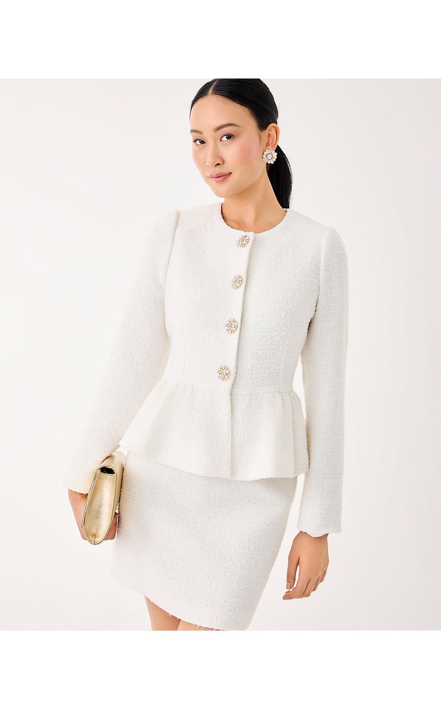 ARAYA BOUCLE JACKET, COCONUT CHIC CHICK BOUCLE