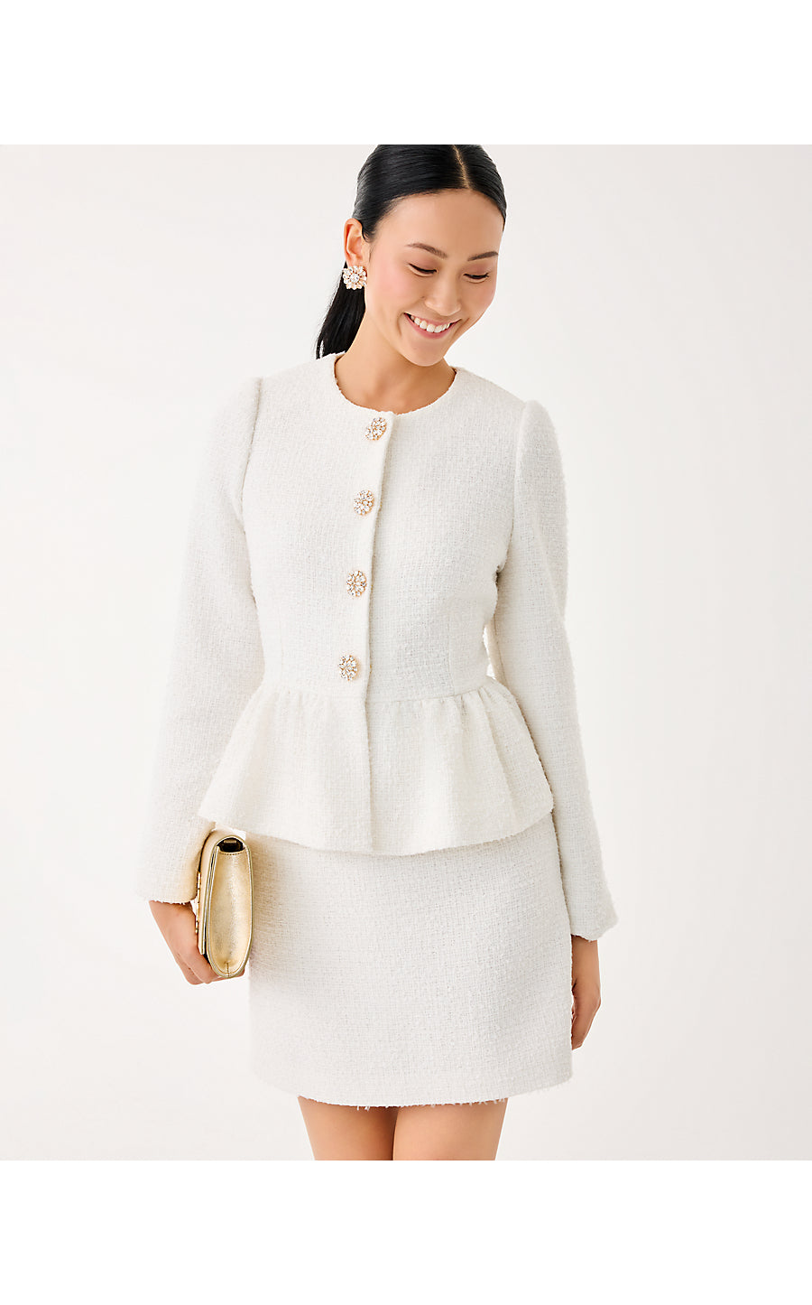 ARAYA BOUCLE JACKET, COCONUT CHIC CHICK BOUCLE