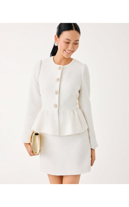 ARAYA BOUCLE JACKET, COCONUT CHIC CHICK BOUCLE