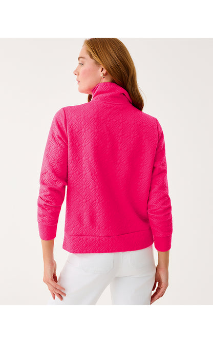 ELENI PULLOVER, SUN SHELL PINK BUTTERFLY QUILTED KNIT