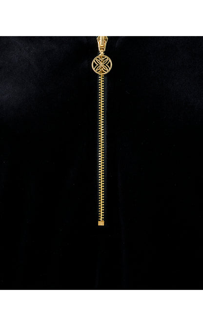 ELENI VELOUR DRESS, NOIR