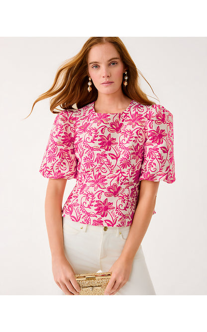 MEDORA JACQUARD TOP, SUN SHELL PINK SUNSEEKER JACQUARD
